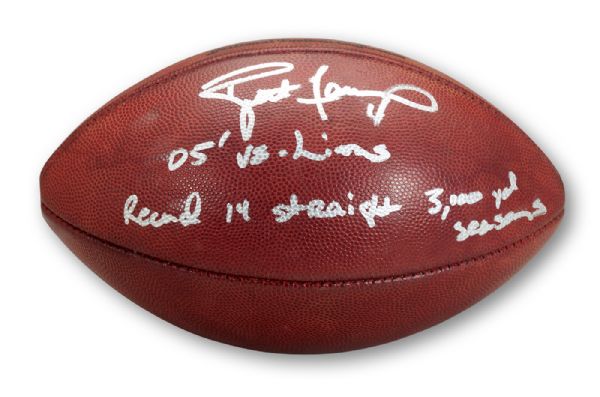 BRETT FAVRE 12/11/2005 GREEN BAY PACKERS GAME USED AND AUTOGRAPHED FOOTBALL