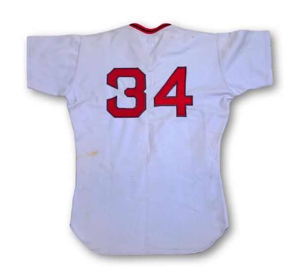 1977 DON ZIMMER BOSTON RED SOX GAME WORN MANAGERS ROAD JERSEY (BATBOY LOA)