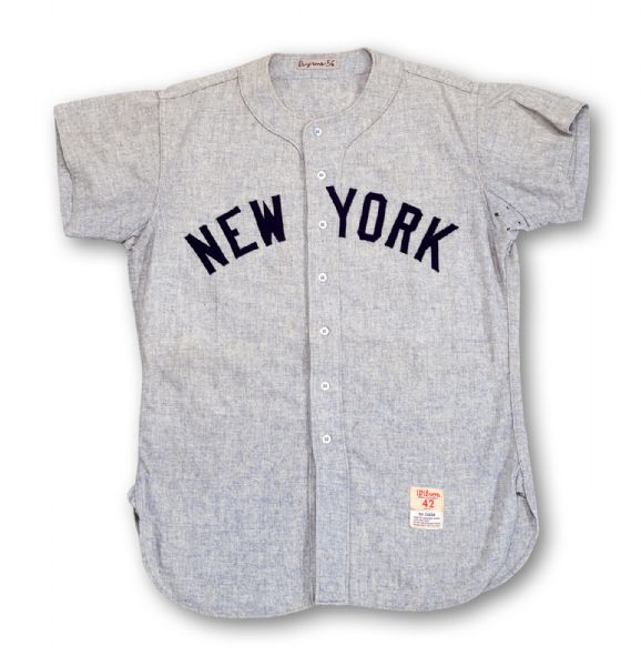 1956 TOMMY BYRNE NEW YORK YANKEES GAME WORN ROAD JERSEY