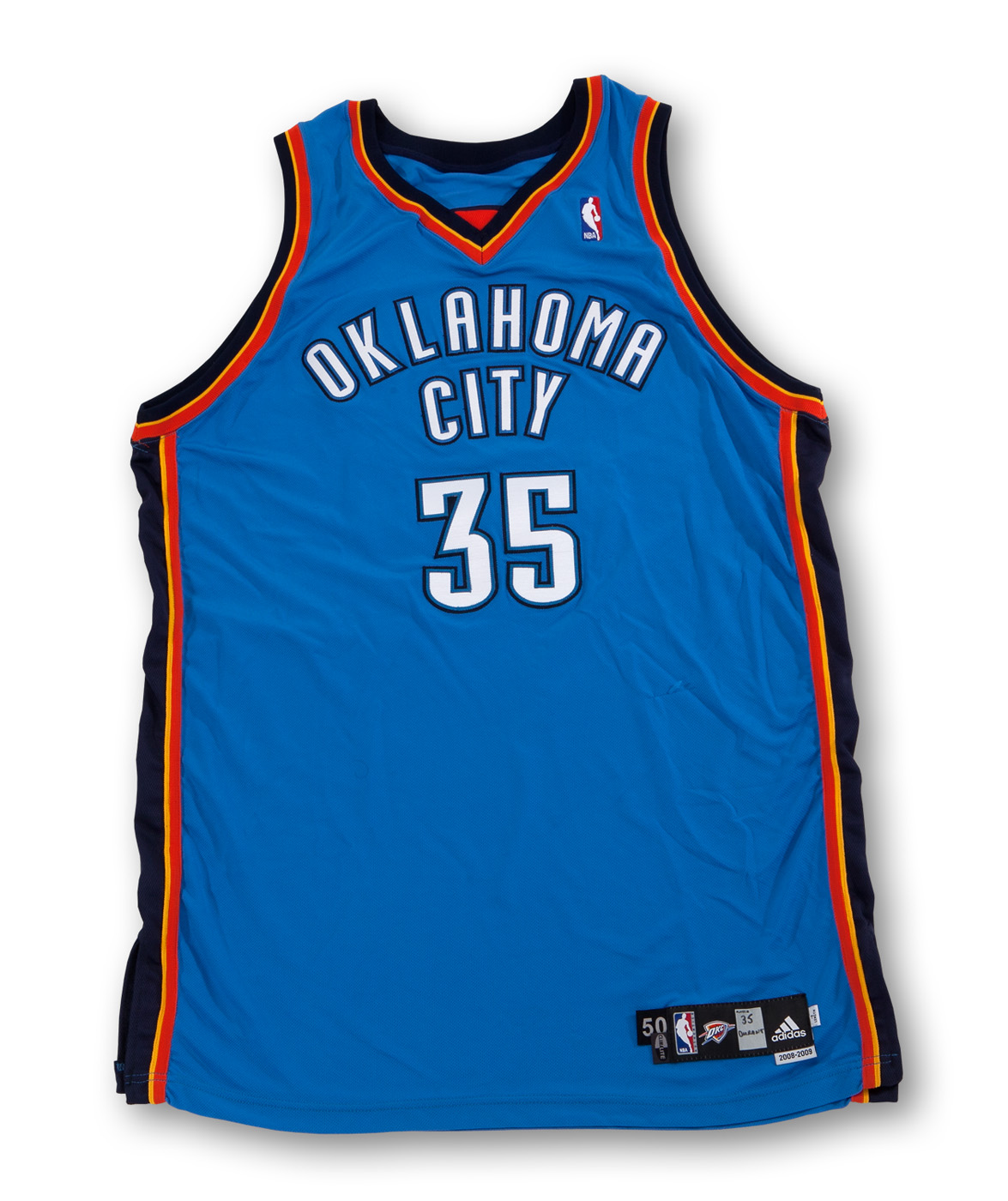 Kevin Durant Oklahoma City Thunder Jersey Adidas Size L Length +2 NBA OKC  Blue!