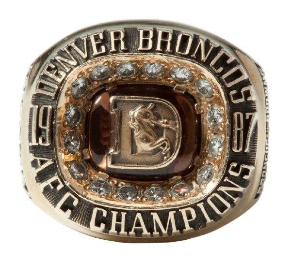 1987 DENVER BRONCOS AFC CHAMPIONSHIP RING ISSUED TO PUNTER MIKE HORAN