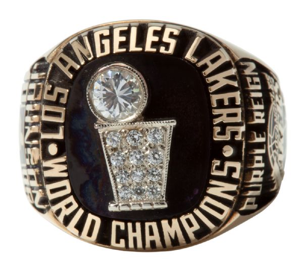 1985 LOS ANGELES LAKERS MAGIC JOHNSON SALESMAN SAMPLE CHAMPIONSHIP RING