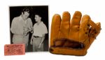 1943 BABE RUTH AUTOGRAPHED GLOVE WITH EXCEPTIONAL PROVENANCE AND PHOTOGRAPHIC DOCUMENTATION