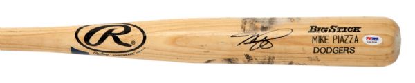 MIKE PIAZZA GAME USED AND SIGNED RAWLINGS PROFESSIONAL MODEL BAT (PSA/DNA AUTHENTIC)