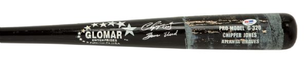 CHIPPER JONES GAME USED AND SIGNED GLOMAR PROFESSIONAL MODEL BAT (PSA/DNA AUTHENTIC)