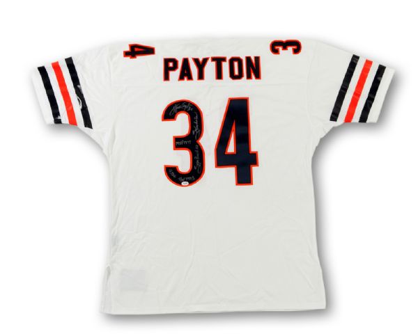 WALTER PAYTON SIGNED CHICAGO BEARS JERSEY WITH MULTIPLE INSCRIPTIONS