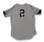 2009 DEREK JETER NEW YORK YANKEES GAME WORN AND SIGNED ALL-STAR ROAD JERSEY WITH PATCHES