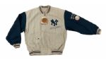MICKEY MANTLE SIGNED NEW YORK YANKEES HARDWOOD CLASSICS FLANNEL JACKET WITH 1961 NEW YORK YANKEES STITCHED INTO BACK