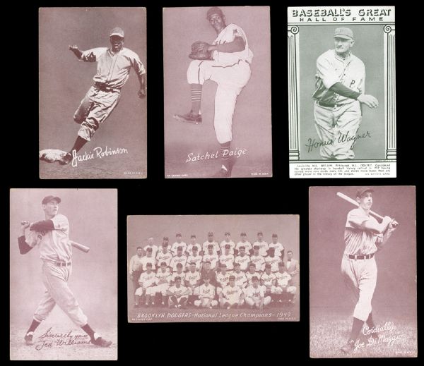 LATE 1940S - EARLY 1950S BASEBALL  EXHIBIT CARD COLLECTION OF 121 WITH MANY HALL OF FAMERS
