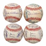 GOOSE GOSSAGES LOT OF (2) 1984 SAN DIEGO PADRES NL CHAMPIONS AND (2) 1986 SAN DIEGO PADRES TEAM SIGNED ONL (FEENEY) BASEBALLS (GOSSAGE LOA)