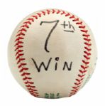 GOOSE GOSSAGES SEPTEMBER 24, 1972 SIGNED & INSCRIBED 7TH WIN GAME BALL - CHICAGO WHITE SOX VS. TEXAS RANGERS FROM (7-1) ROOKIE SEASON (GOSSAGE LOA)