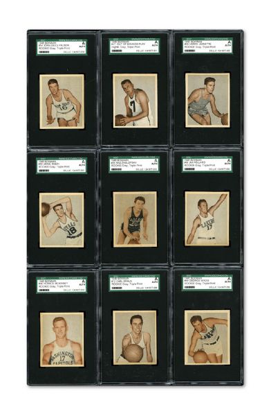 1948 BOWMAN BASKETBALL "GRAY BACKGROUND" SGC AUTHENTIC COMPLETE HIGH NUMBER RUN OF 36 INC GEORGE MIKAN