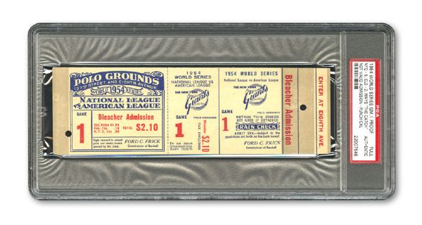1954 NEW YORK GIANTS GAME 1 WORLD SERIES FULL TICKET