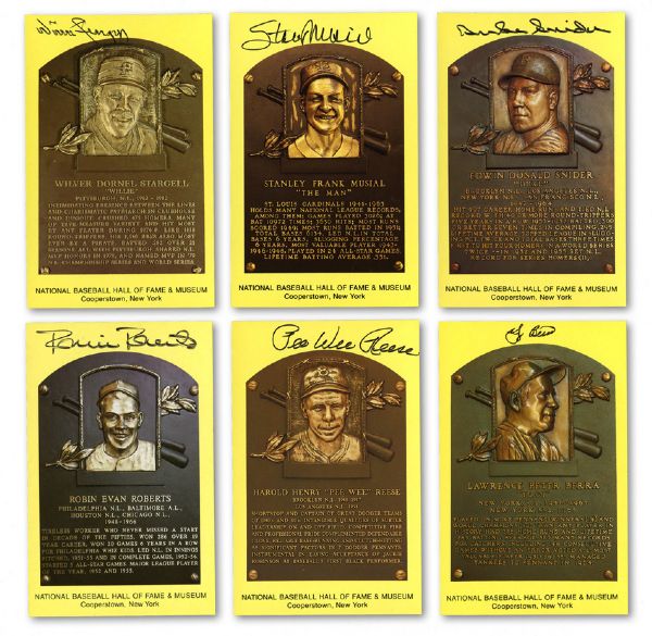 HALL OF FAME SIGNED GOLD POSTCARD LOT OF 36 DIFFERENT