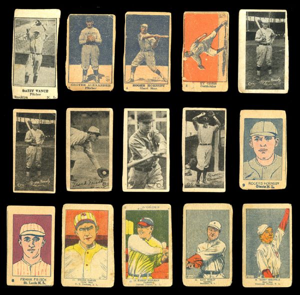 1920S STRIP CARD LOT OF 89 - LOADED WITH HALL OF FAMERS