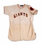 1949 AUGIE GALAN NEW YORK GIANTS GAME WORN HOME JERSEY (NSM COLLECTION)