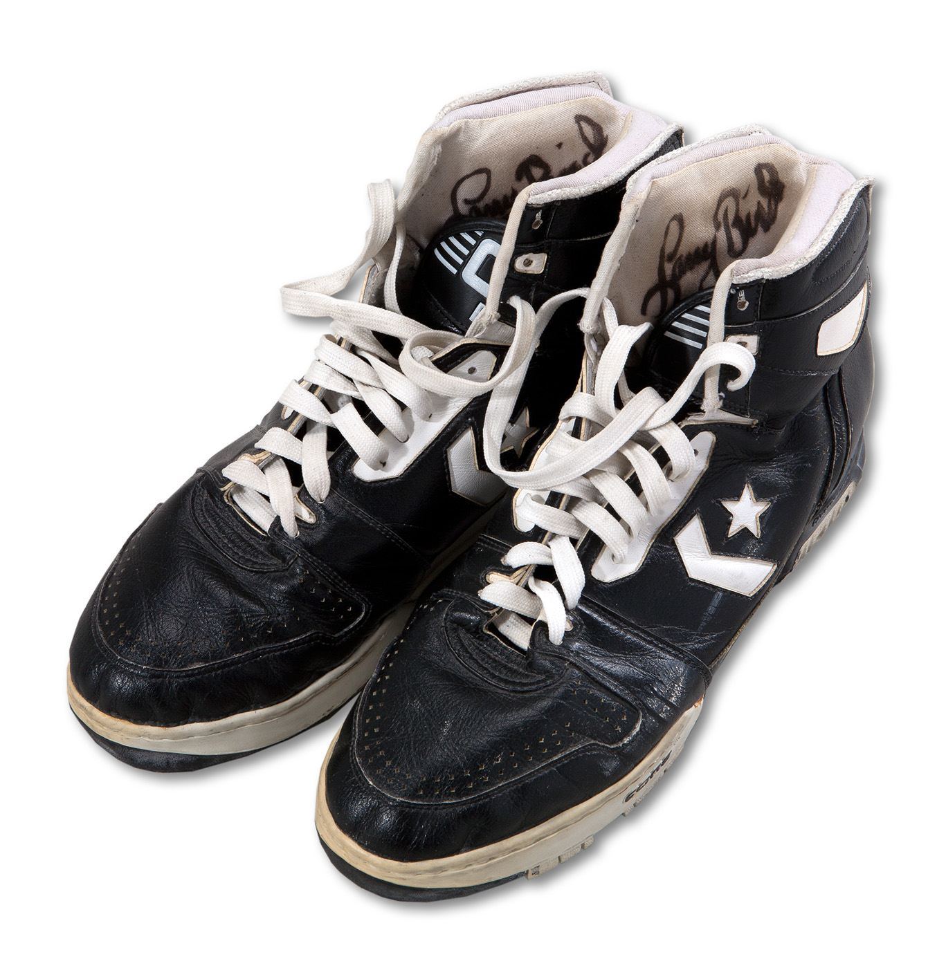 Detail LARRY 1989-90 AUTOGRAPHED GAME WORN CONVERSE SNEAKERS
