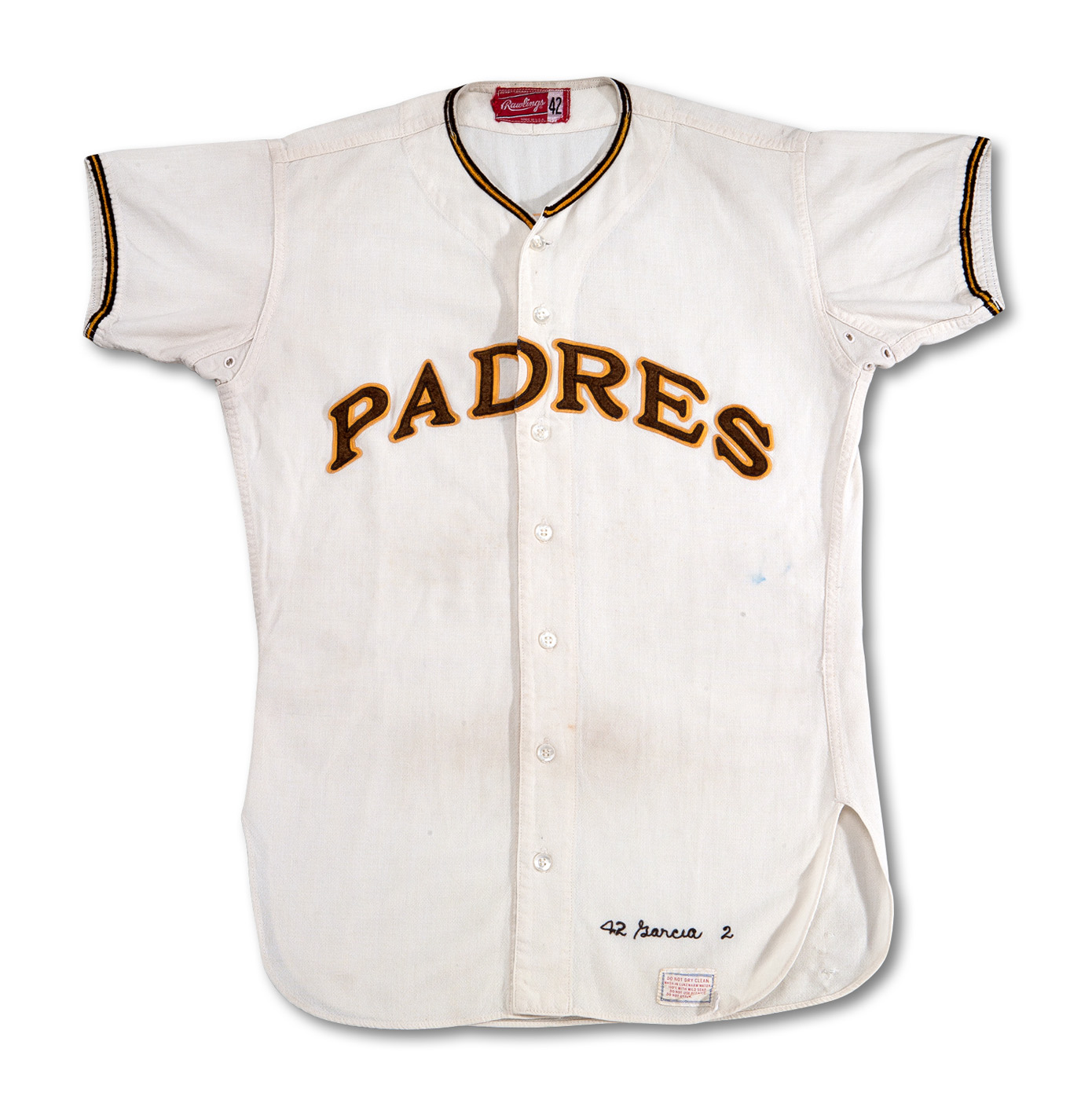 Lot Detail - 1970 DAVE GARCIA SAN DIEGO PADRES GAME WORN HOME JERSEY (NSM  COLLECTION)