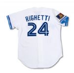 1994 DAVE RIGHETTI AUTOGRAPHED TORONTO BLUE JAYS GAME WORN HOME JERSEY (NSM COLLECTION)