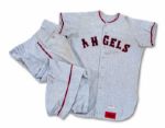 1961 BILL RIGNEY AUTOGRAPHED LOS ANGELES ANGELS (INAUGURAL SEASON) MANAGERIAL WORN ROAD UNIFORM (NSM COLLECTION)