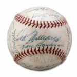 1953 BOSTON RED SOX TEAM SIGNED BASEBALL (NSM COLLECTION)