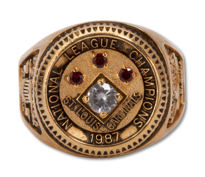 Lot Detail - 1987 ST. LOUIS CARDINALS NATIONAL LEAGUE CHAMPIONSHIP RING  ISSUED TO TEAM EMPLOYEE