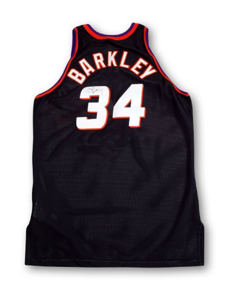 1994-95 CHARLES BARKLEY PHOENIX SUNS GAME WORN & SIGNED BLACK ALTERNATE JERSEY
