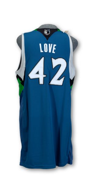 KEVIN LOVE ROOKIE 2008-09 MINNESOTA TIMBERWOLVES BLUE GAME WORN ROAD JERSEY (MEIGRAY TAG, TOPPS  LOA)