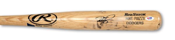 MIKE PIAZZA AUTOGRAPHED RAWLINGS PROFESSIONAL MODEL GAME USED BAT