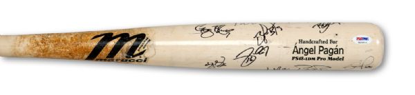 ANGEL PAGAN 2012 MARUCCI PROFESSIONAL MODEL GAME USED BAT TEAM SIGNED BY THE 2012 WORLD CHAMPION SAN FRANCISCO GIANTS