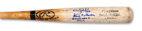 PABLO SANDOVAL 2012 AUTOGRAPHED RAWLINGS PROFESSIONAL MODEL GAME USED BAT