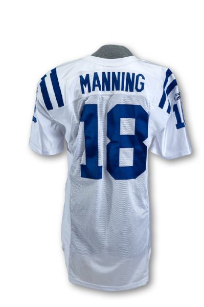 PEYTON MANNING 10/3/10 INDIANAPOLIS COLTS (PINK PATCH) GAME WORN AND AUTOGRAPHED JERSEY (NFL & PSA/DNA COA)