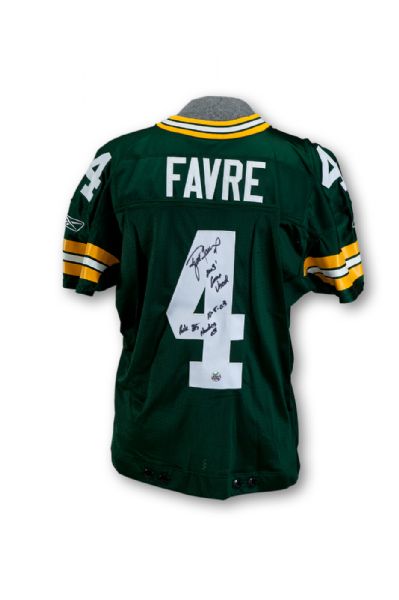 BRETT FAVRE 10/5/2003 GREEN BAY PACKERS GAME WORN AND AUTOGRAPHED JERSEY (FAVRE COA)