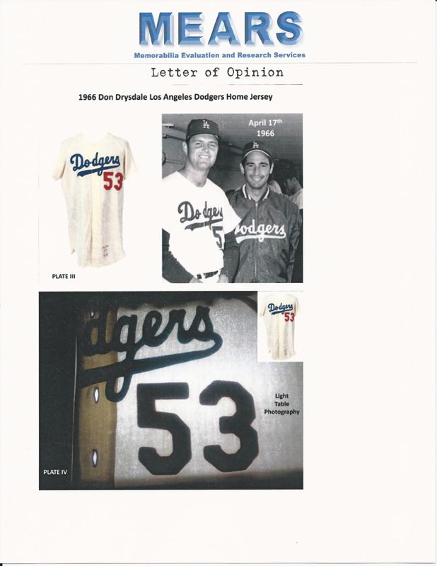 Lot Detail - 1966 DON DRYSDALE LOS ANGELES DODGERS GAME WORN HOME JERSEY  (MEARS A10, NSM COLLECTION)