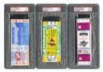 1972 THROUGH 1989 PSA GRADED WORLD SERIES FULL/STUB TICKET COLLECTION OF 13 DIFFERENT