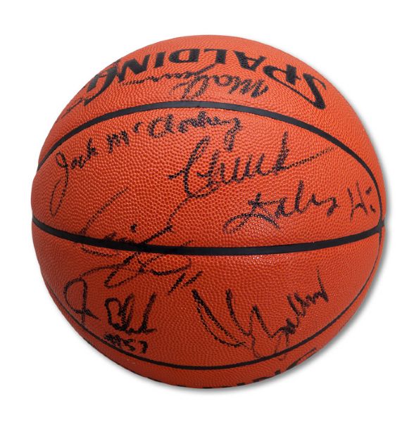 1989-90 WORLD CHAMPION DETROIT PISTONS TEAM SIGNED OFFICIAL NBA BASKETBALL (NSM COLLECTION)