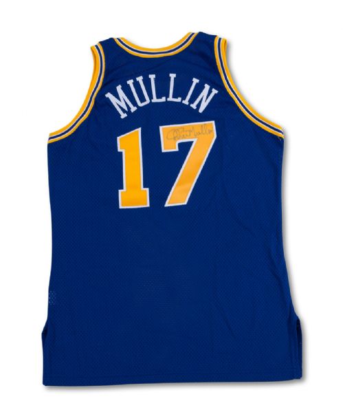 1994-95 CHRIS MULLIN DUAL-SIGNED GOLDEN STATE WARRIORS GAME WORN ROAD JERSEY (NSM COLLECTION)