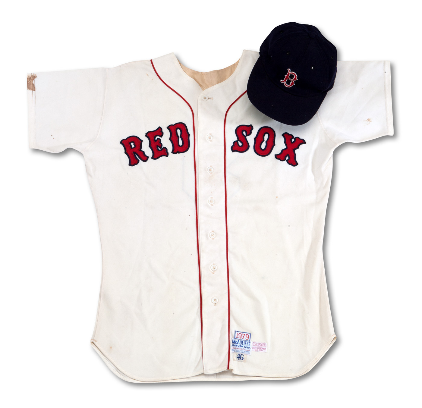 Lot Detail - 1979 TED WILLIAMS BOSTON RED SOX GAME WORN COACHES/OLD TIMERS  DAY JERSEY (SIGNED) AND CAP