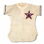 C.1950 FRED HANEY HOLLYWOOD STARS GAME WORN DURENE "SUMMER WEIGHT" JERSEY - RARE STYLE INFAMOUSLY WORN WITH SHORTS! (HELMS/LA84 COLLECTION)