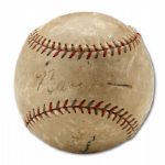 BABE RUTH, LOU GEHRIG, AND TONY LAZZERI SIGNED BASEBALL (HELMS/LA84 COLLECTION) 
