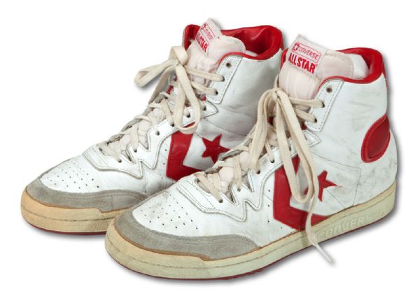 CHERYL MILLERS 1984 NCAA WOMENS CHAMPIONSHIP GAME WORN CUSTOM CONVERSE BASKETBALL SHOES (HELMS/LA84 COLLECTION)