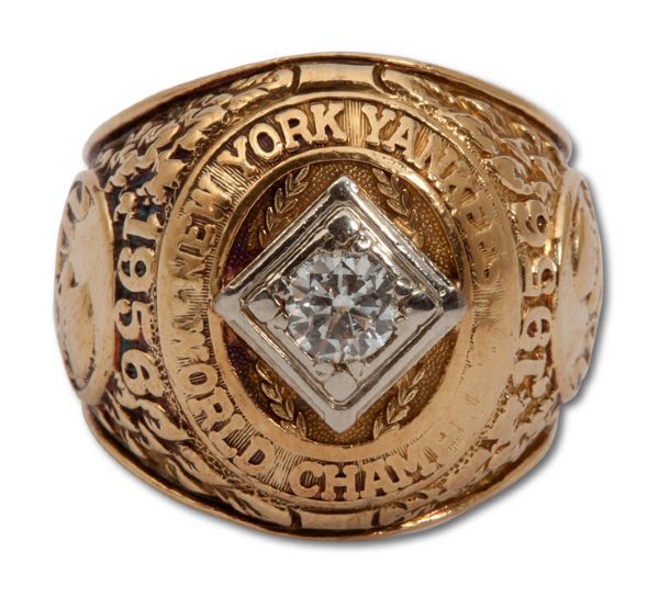 BILL "MOOSE" SKOWRONS 1956 NEW YORK YANKEES WORLD SERIES CHAMPIONSHIP 14K GOLD RING (SKOWRON FAMILY LOA)