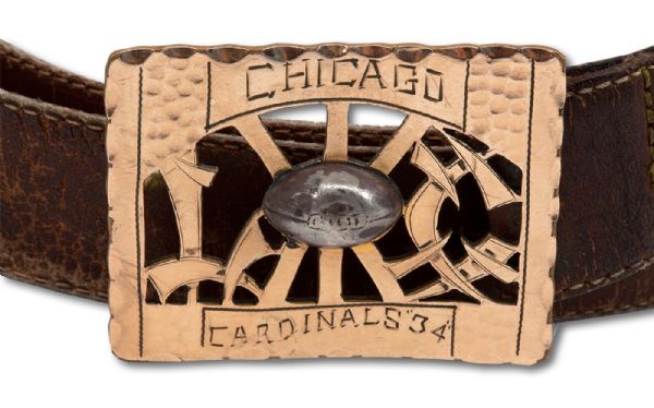 LOU GORDONS 1934 CHICAGO CARDINALS BELT BUCKLE (LOA FROM THE GORDON FAMILY)