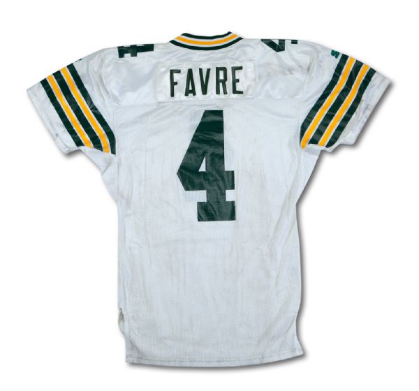 1993 BRETT FAVRE GREEN BAY PACKERS GAME USED ROAD JERSEY