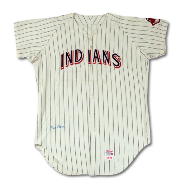 1970 DEAN CHANCE CLEVELAND INDIANS (ONE YEAR STYLE) GAME WORN AND SIGNED HOME JERSEY (DELBERT MICKEL COLLECTION)