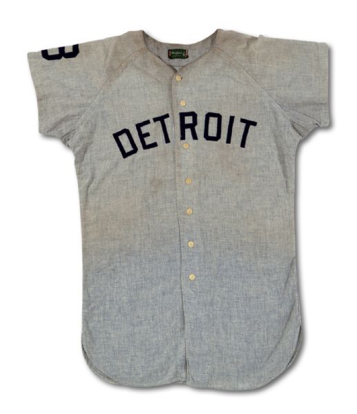 1966 DICK MCAULIFFE DETROIT TIGERS GAME WORN ROAD FLANNEL JERSEY (TENNEN COLLECTION)