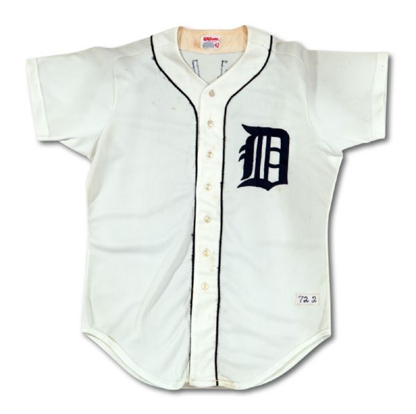 1972 AL KALINE AUTOGRAPHED DETROIT TIGERS GAME WORN HOME JERSEY (TENNEN COLLECTION)