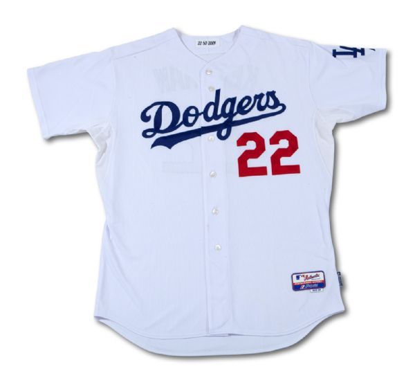 2009 CLAYTON KERSHAW AUTOGRAPHED LOS ANGELES DODGERS GAME WORN HOME JERSEY (DELBERT MICKEL COLLECTION)