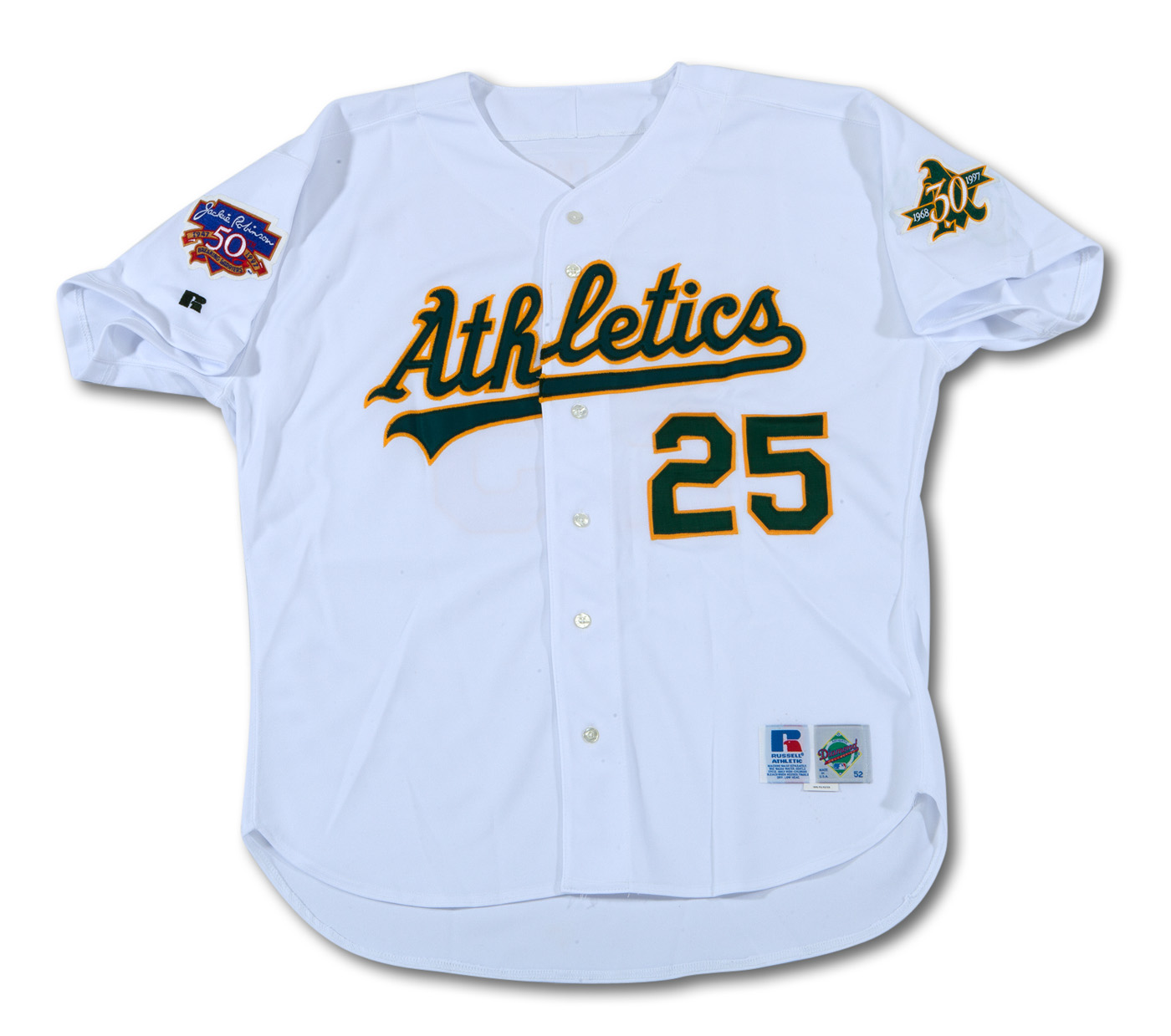 Lot Detail - Mark McGwire 1997 Oakland A's Game Used Jersey GU 7.5