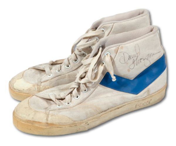 LATE 1970S DAVID THOMPSON AUTOGRAPHED PAIR OF GAME WORN PONY SHOES (TENNEN COLLECTION)